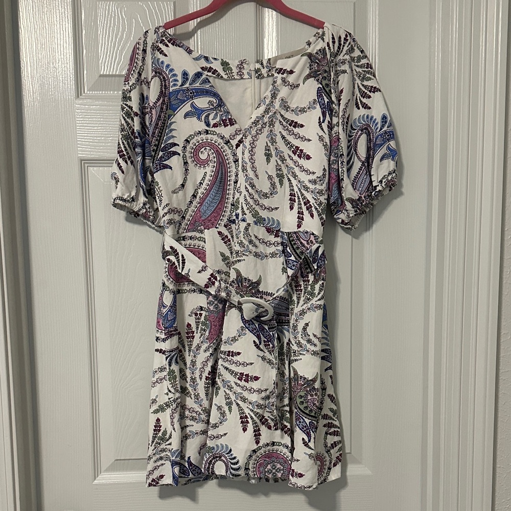 LOFT Paisley Print White Dress